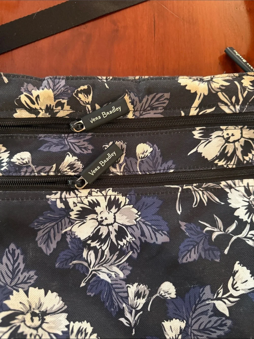Vera Bradley Navy and Cream Floral Crossbody Bag